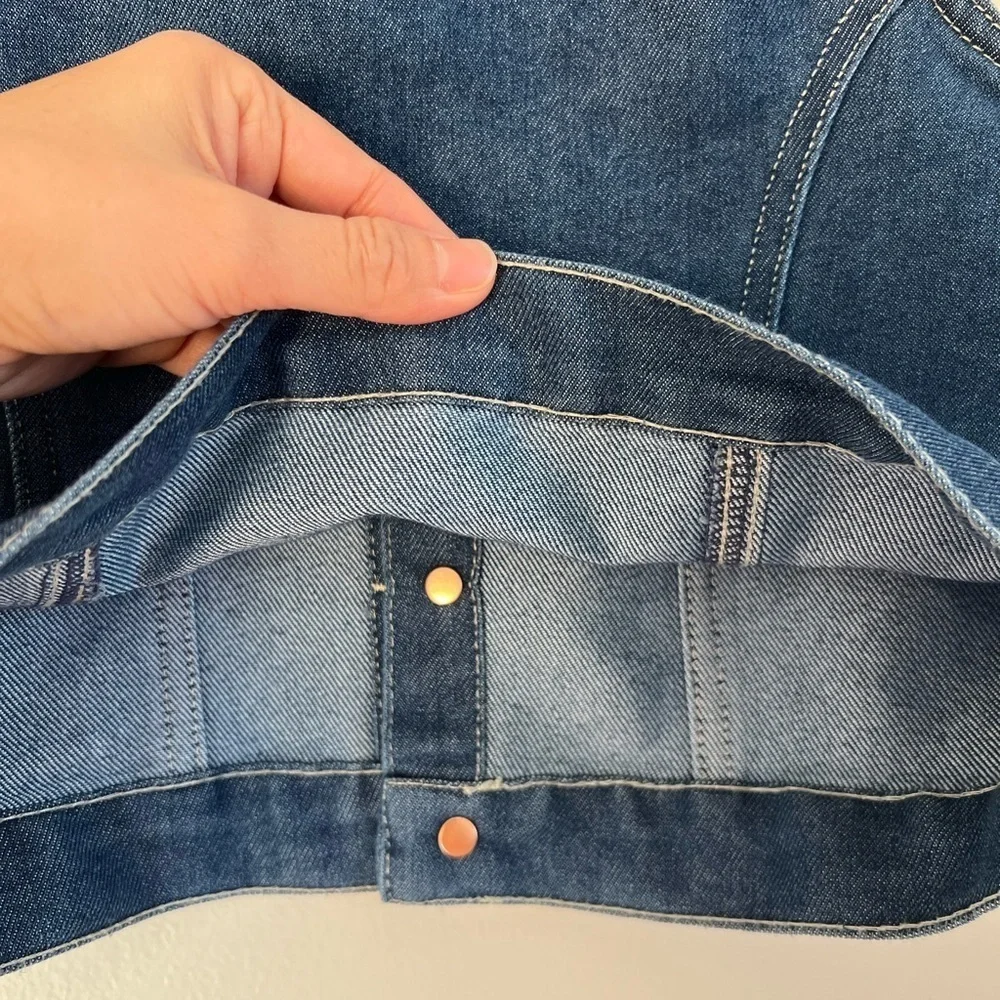 NEW Limited Too‎ Kids Vest sz 8 Blue Denim Button Up Jewelled Cotton Casual